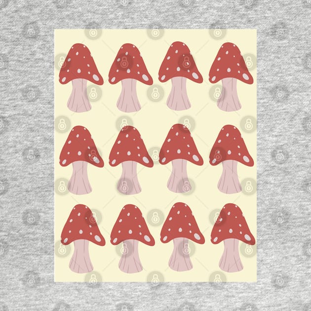 Minimalist mushroom pattern by kuallidesigns